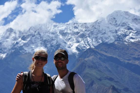 Com o Gustavo, nas primeiras horas da longa caminhada para Choquequirao, no Peru